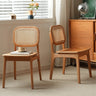 Elegant Cherry Wood and Rattan Chair - Natural Finish fyx - 898MUTUKISPACE