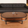 Oval Ash Wood Coffee Table with Storage – Modern Living Room Decor fzgf - 3102MUTUKISPACE