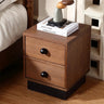 Ash Wood Nightstand with Two Drawers – Stylish Bedroom Storage Cabinet fzgf - 3103MUTUKISPACE