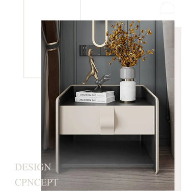Luxury Solid Wood Nightstand with Faux Leather Finish - Modern Bedroom Essential fzyhs - 2734MUTUKISPACE