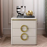 Modern Solid Wood Nightstand with Faux Leather Accents - Luxury Bedroom Furniture fzyhs - 2742MUTUKISPACE