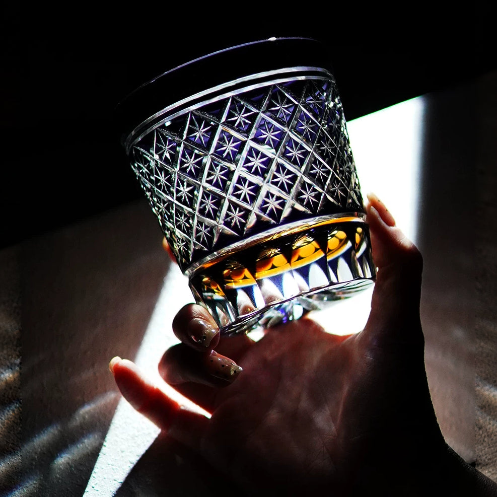 Violet Starburst Whiskey Glass - Detail 3