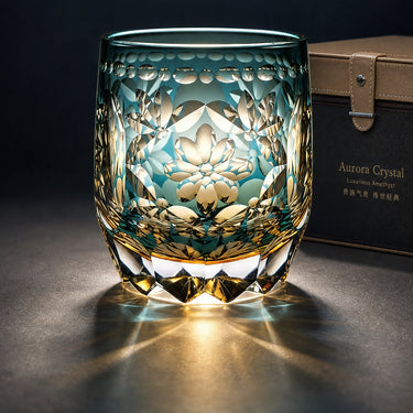 Floral Mosaic Whiskey Glass - Detail 2