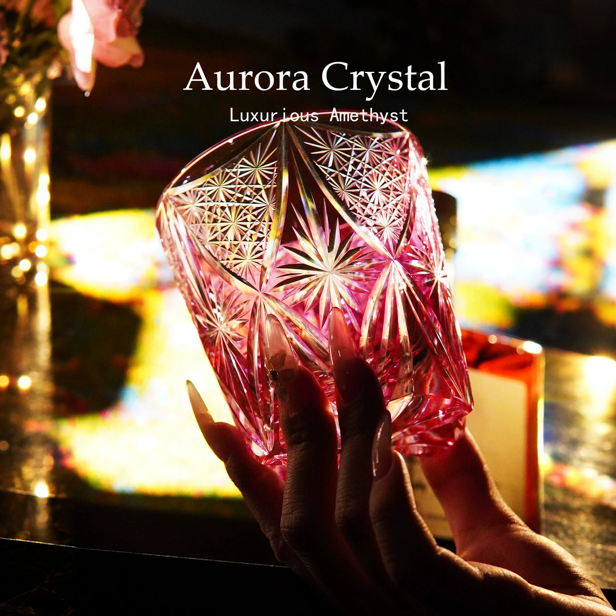 Crimson Starburst Whiskey Glass - Detail 3