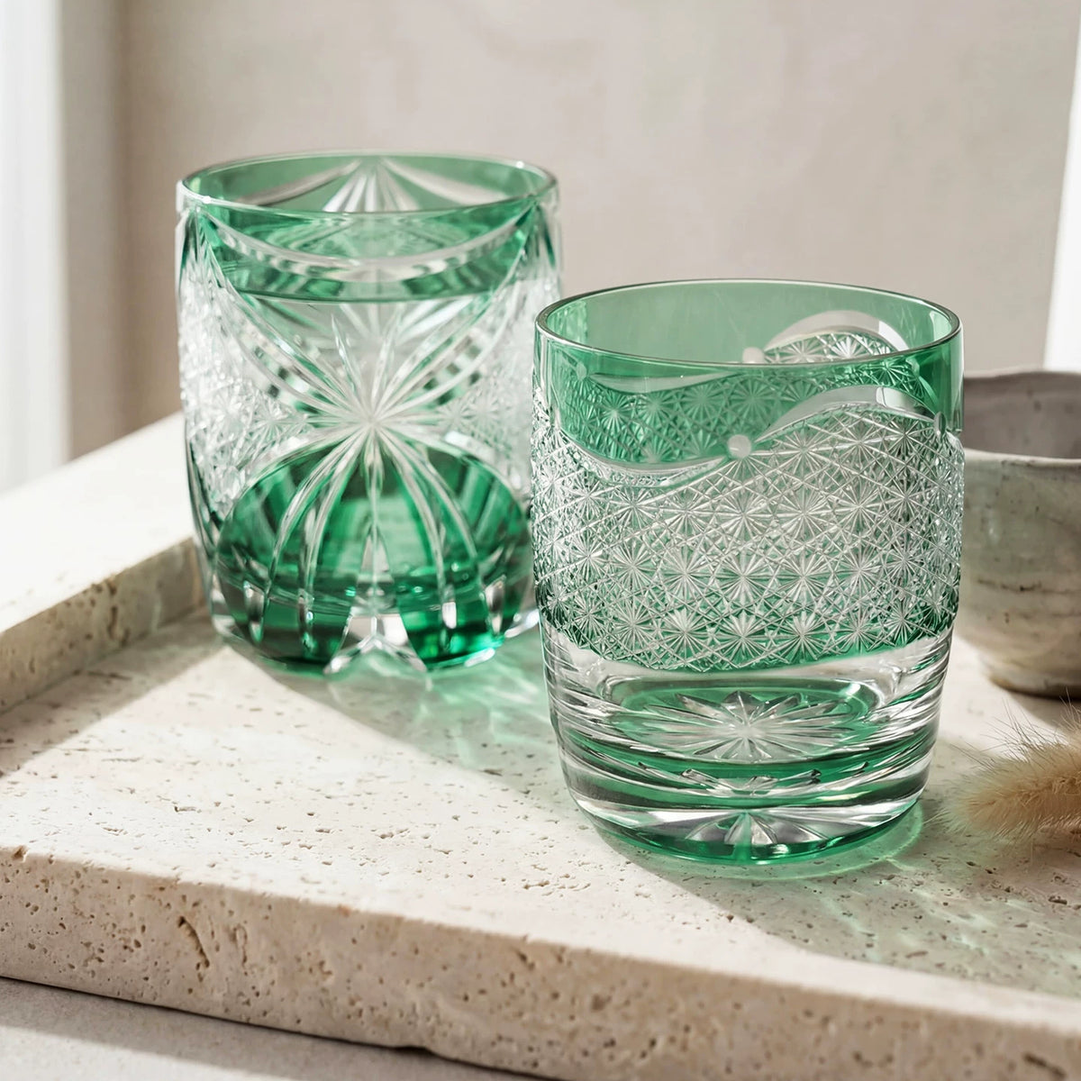 Meadow Patterned Whiskey Glass - Detail 3
