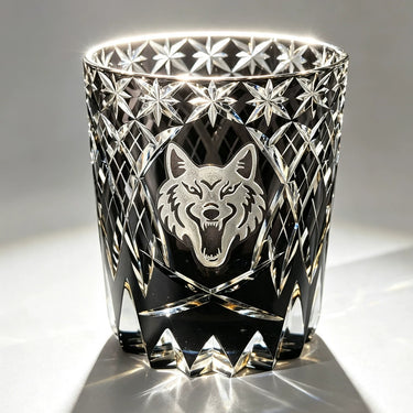 Wolf Motif Whiskey Glass - Detail 2