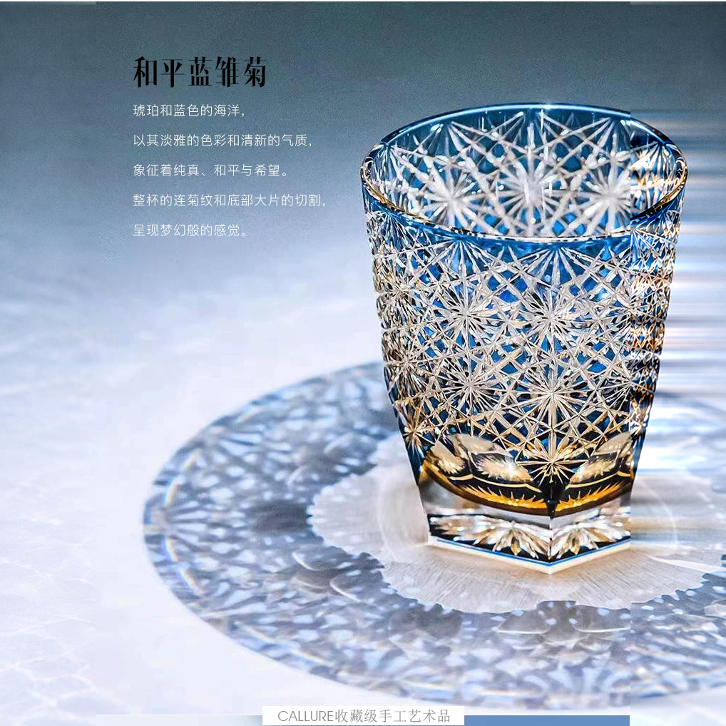 Daisy Patterned Whiskey Glass - Detail 4