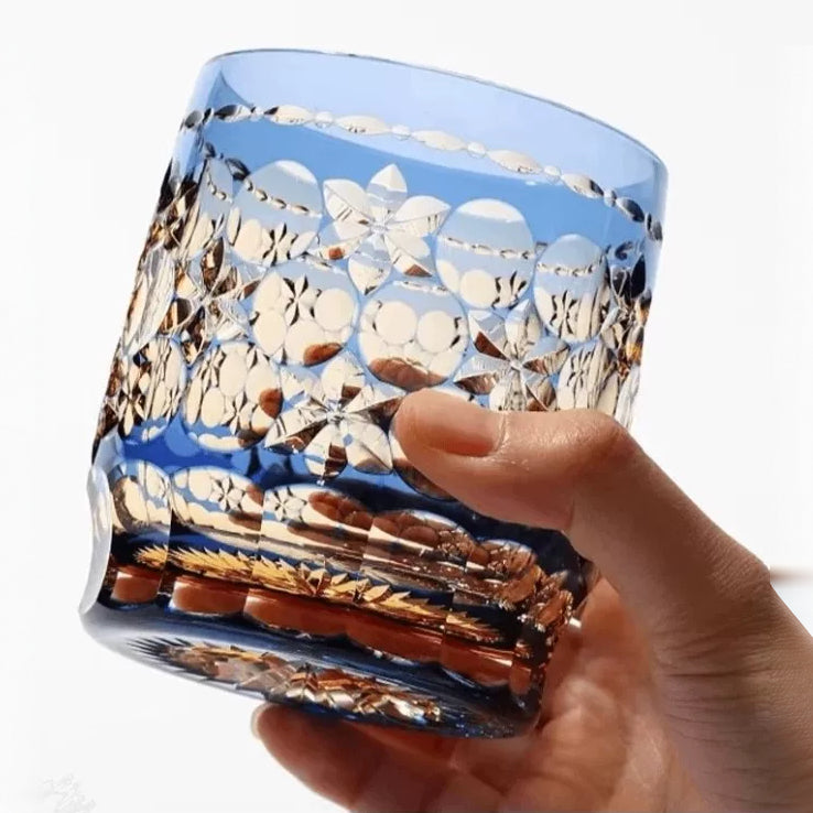 Azure Mosaic Whiskey Glass - Detail 2