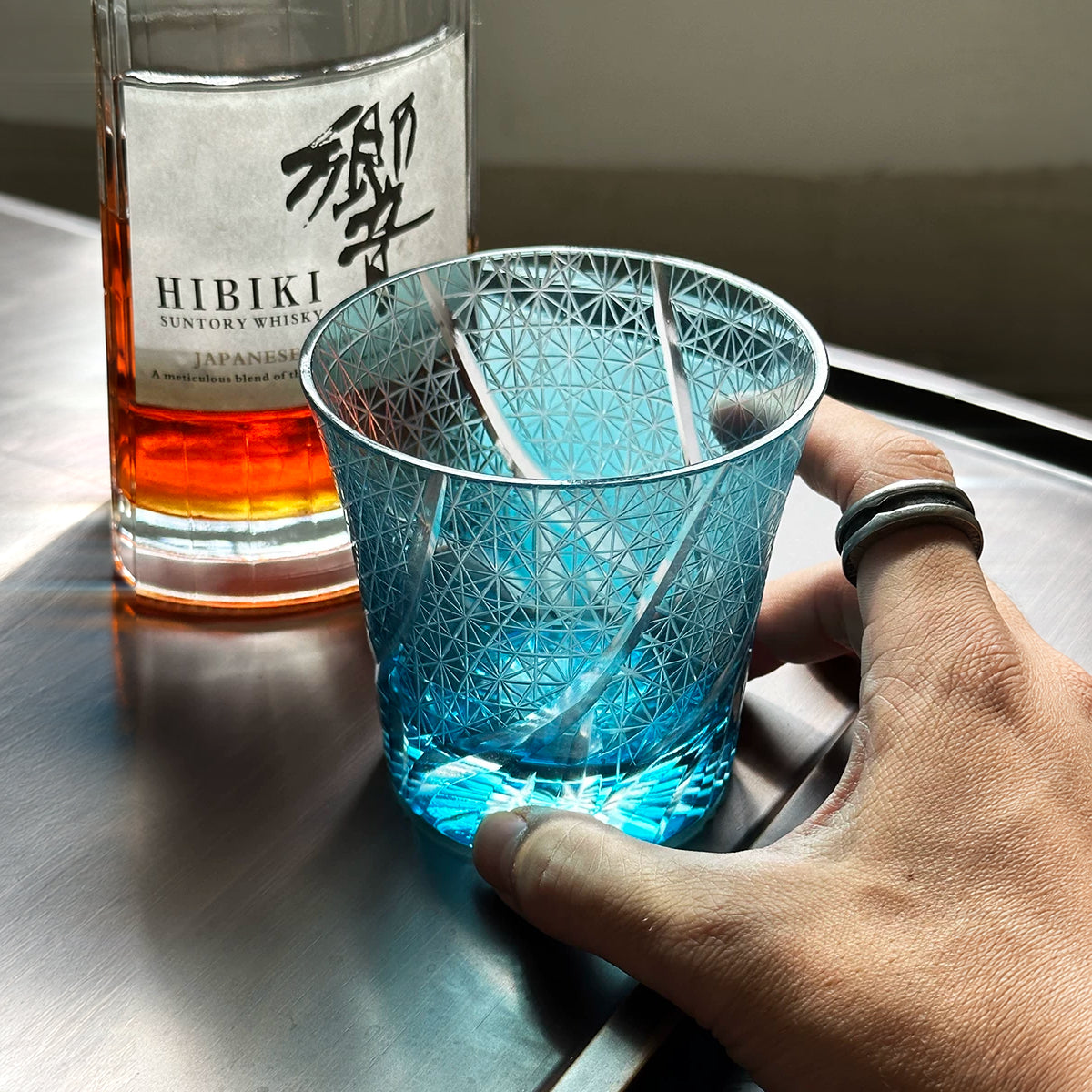 Ocean Glow Patterned Whiskey Glass - Detail 3