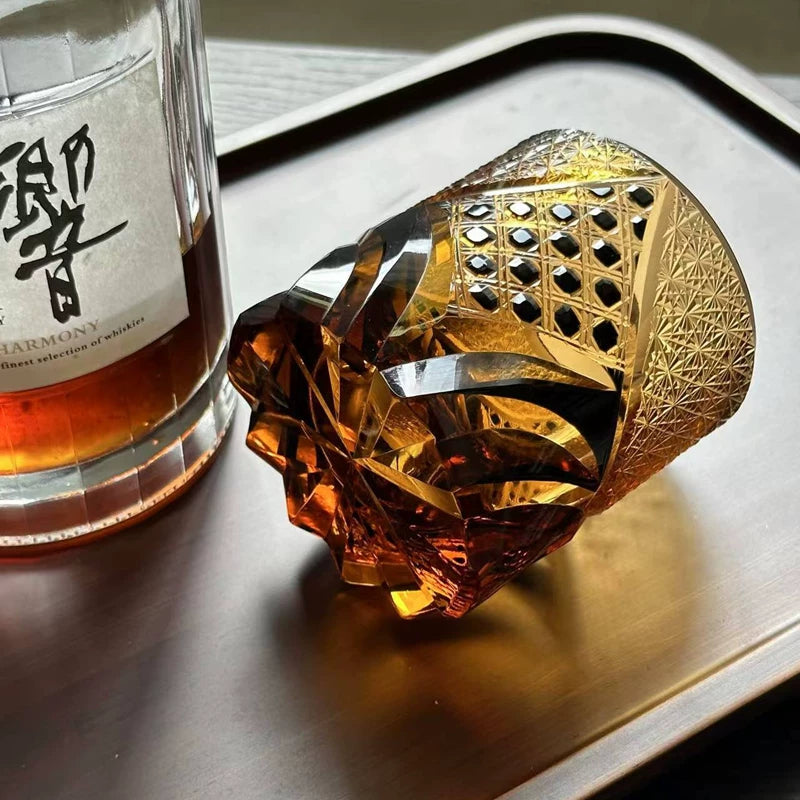 Midnight Geometric Whiskey Glass - Detail 4