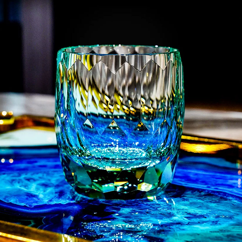 Star Diamond Faceted Whiskey Glass - Detail 4