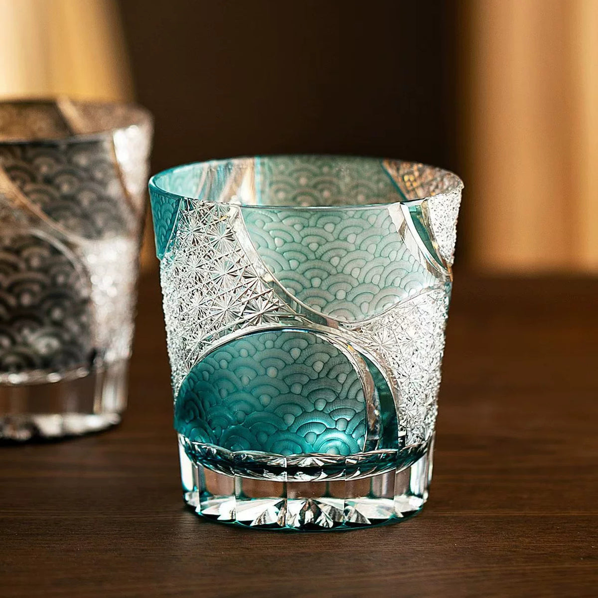 Cloudwave Patterned Whiskey Glass - Detail 3