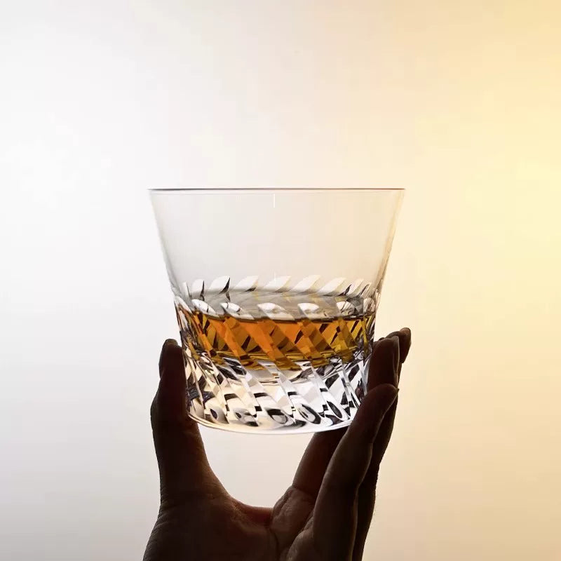 Angel Wing Patterned Whiskey Glass - Detail 3