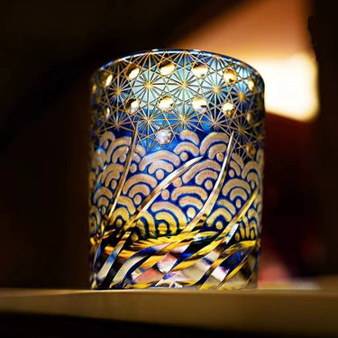 Ocean Wave Patterned Whiskey Glass - Detail 2