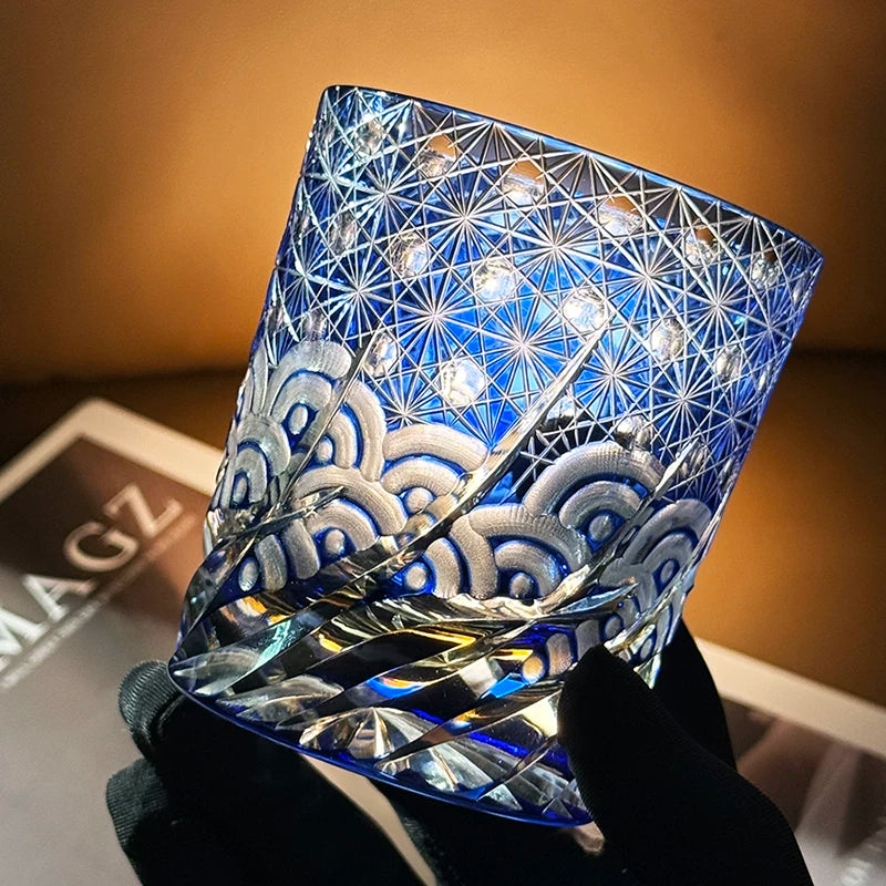 Ocean Wave Patterned Whiskey Glass - Detail 3