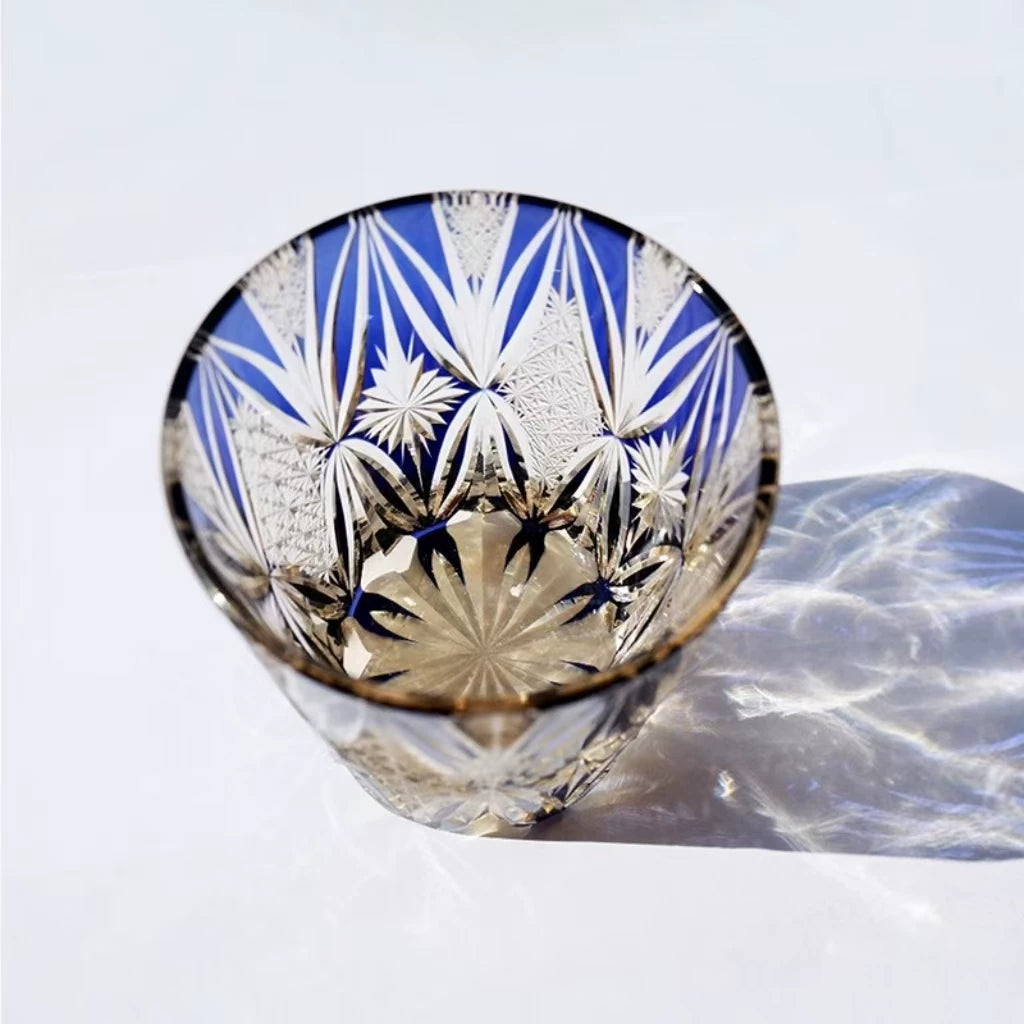 Blue Silk Starburst Whiskey Glass - Detail 3