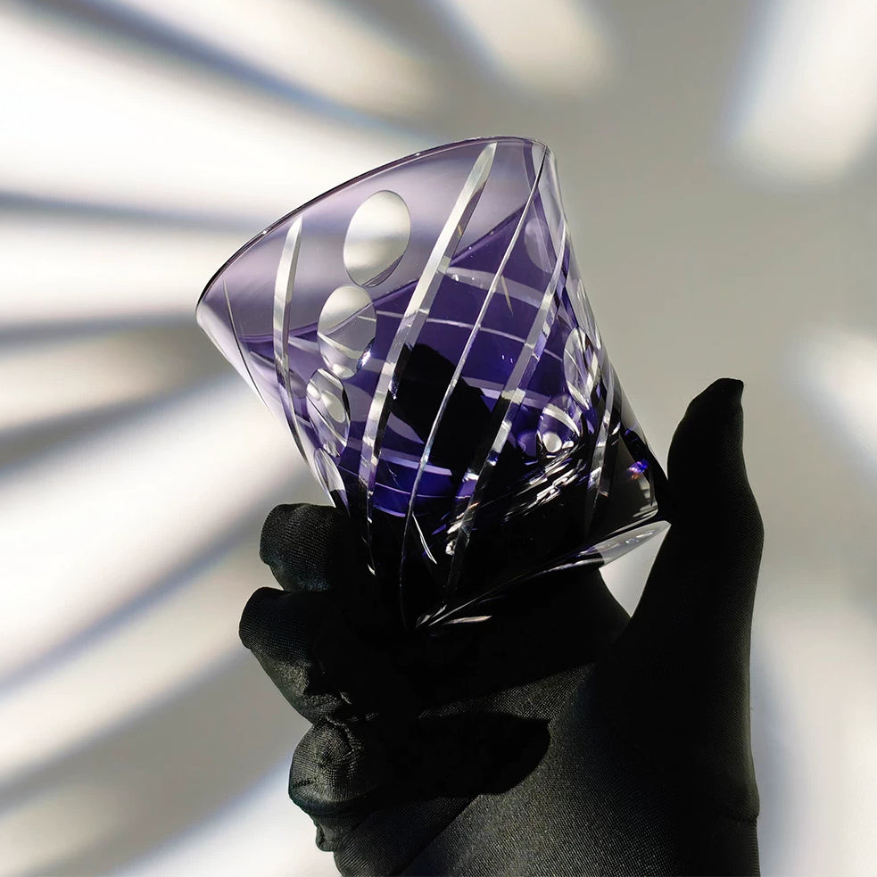 Violet Lattice Whiskey Glass - Detail 2