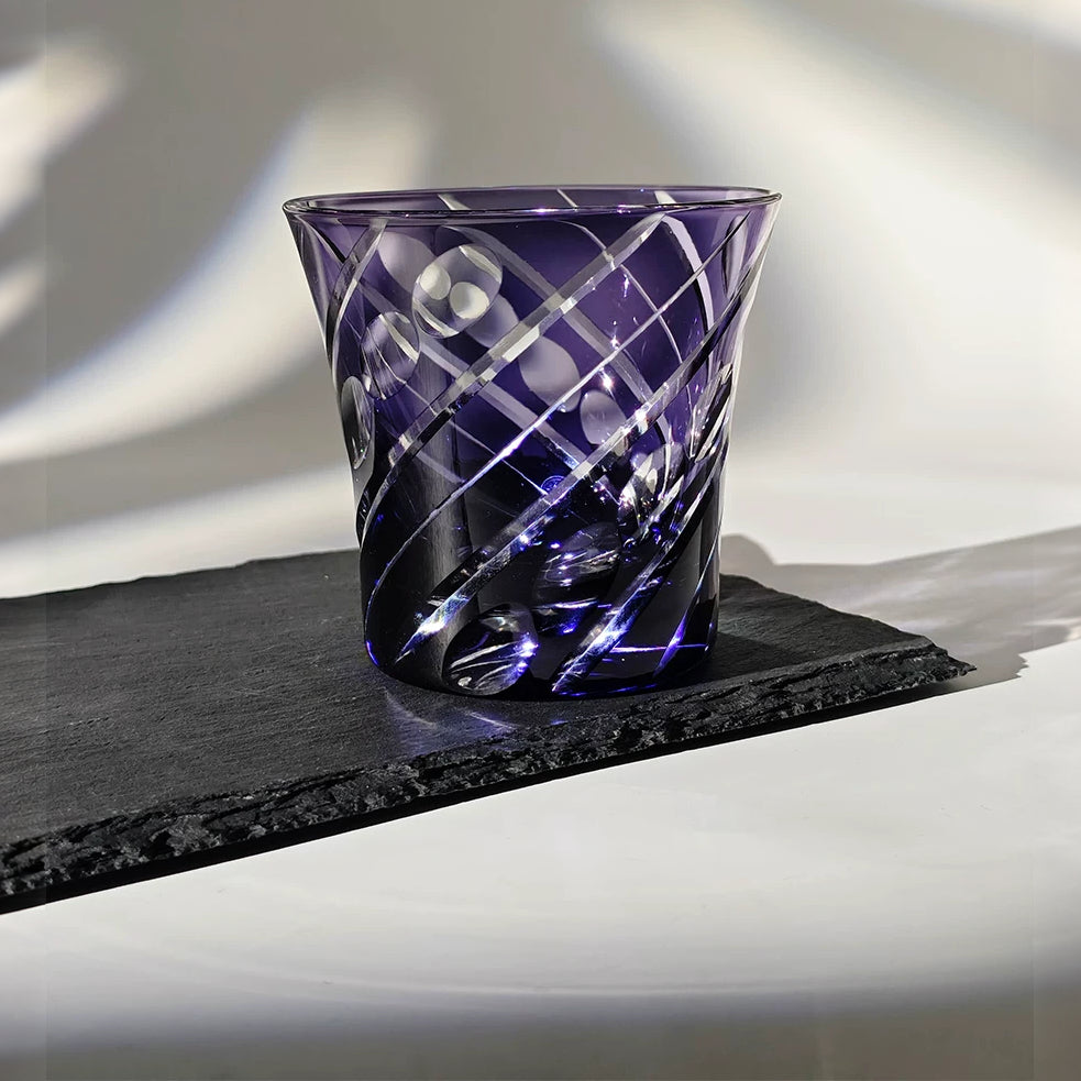 Violet Lattice Whiskey Glass - Detail 3