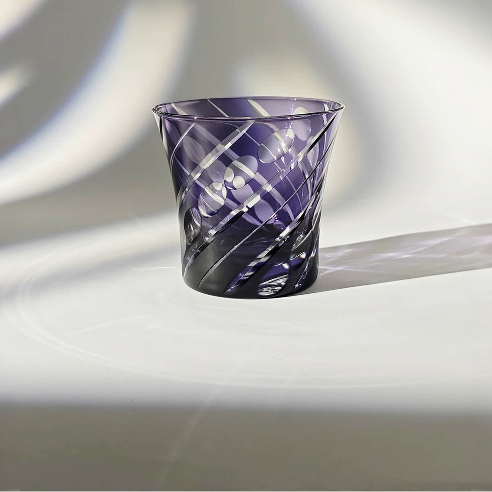 Violet Lattice Whiskey Glass - Detail 4