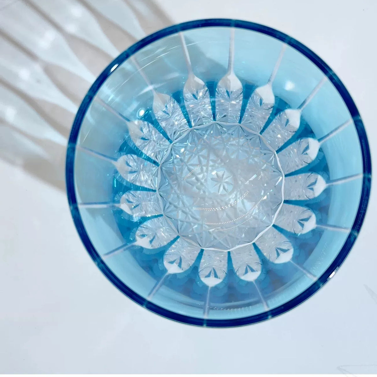 Ocean Blue Fluted Whiskey Glass - Detail 3