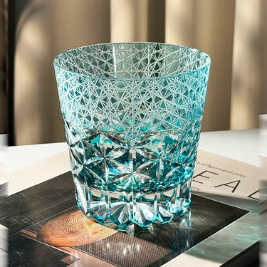 Cloudscape Lattice Whiskey Glass - Detail 2