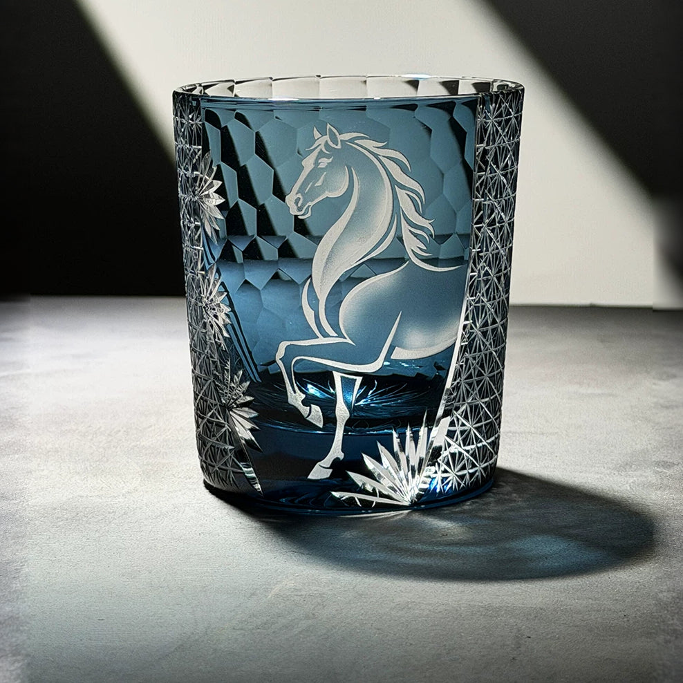 Horse Motif Whiskey Glass - Detail 3