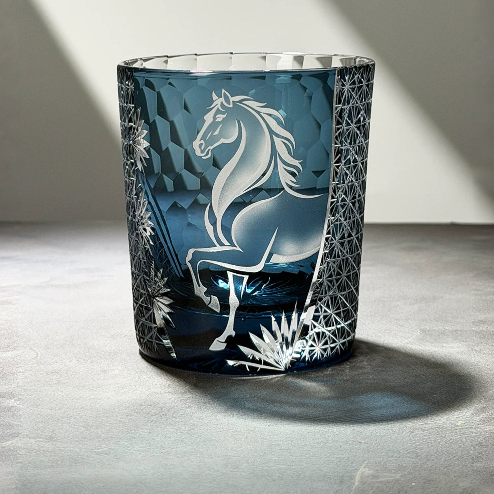 Horse Motif Whiskey Glass - Detail 4