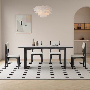 Stunning White and Black Table with Ash Wood and Sintered Stone Finish hagst - 1665MUTUKISPACE