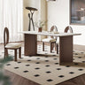 Stunning White Sintered Stone Table with Brown Ash Wood Finish hagst - 1666MUTUKISPACE