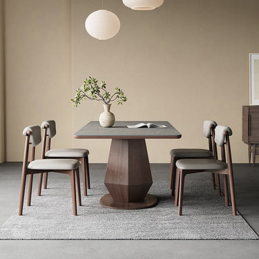 Elegant Grey Oak Wood Table with Durable Sintered Stone Top - Perfect for Modern Homes hagst - 1670MUTUKISPACE