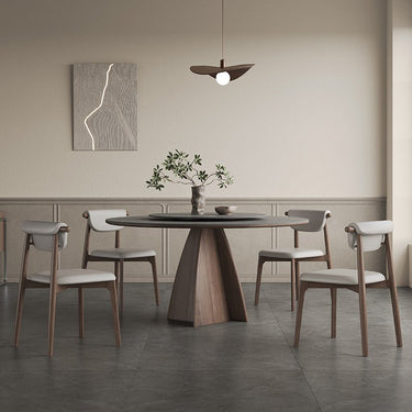 Stylish Grey Ash Wood Sintered Stone Table - Perfect for Modern Homes hagst - 1673MUTUKISPACE
