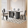 Sleek Modern Dining Table in Matte White with Ash Wood and Sintered Stone Finish hagst - 1674MUTUKISPACE