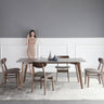 Sleek Gray Sintered Stone Dining Table with Ash Wood Multi - Layer Board hagst - 318MUTUKISPACE