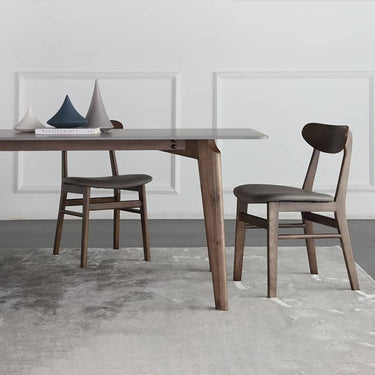 Sleek Gray Sintered Stone Dining Table with Ash Wood Multi - Layer Board hagst - 318MUTUKISPACE
