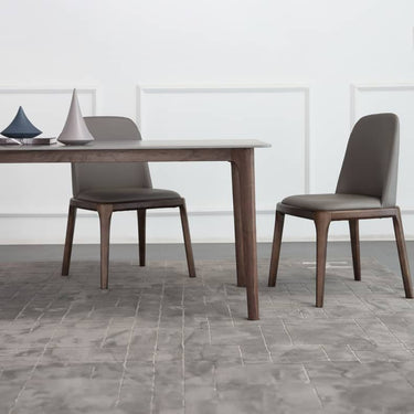 Sleek Gray Sintered Stone Table with Elegant Ash Wood Multi - Layer Board hagst - 320MUTUKISPACE
