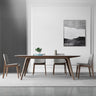 Elegant White Sintered Stone & Ash Wood Table: Modern Design & Durability hagst - 323MUTUKISPACE