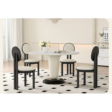 White Oak Chair with Luxurious Faux Lambswool Upholstery hagst - 336MUTUKISPACE