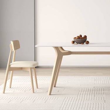 Luxury White Sintered Stone & Ash Wood Multi - Layer Board Table - Elegant and Durable Design hagst - 557MUTUKISPACE