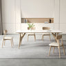 Elegant Table with Sintered Stone and Ash Wood - Modern Multi - Layer Design in White, Black, and Gray hagst - 560MUTUKISPACE