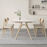 Elegant White Sintered Stone Dining Table with Ash Wood Multi - Layer Board hagst - 561MUTUKISPACE