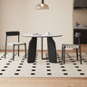 Elegant White Sintered Stone Dining Table with Oak Wood Multi - Layer Board hagst - 568MUTUKISPACE