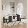 Modern White Sintered Stone and Ash Wood Multi - Layer Board Table hagst - 570MUTUKISPACE