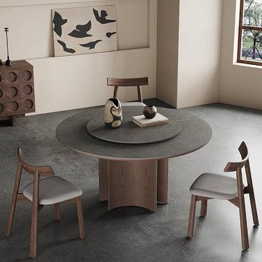 Modern Gray Sintered Stone Table with Ash Wood Multi - Layer Design hagst - 575MUTUKISPACE