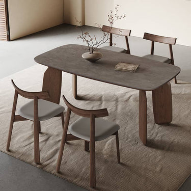 Luxurious Gray Sintered Stone and Oak Wood Multi - Layer Board Table - Modern Elegance for Your Home hagst - 577MUTUKISPACE