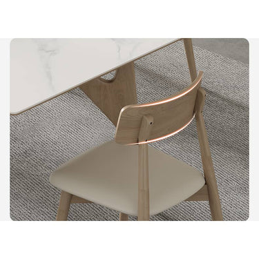 Sleek Off - White Faux Leather Chair with Natural Oak Wood Finish & Plush Foam Cushion hagst - 814MUTUKISPACE