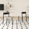 Elegant White & Black Linen Chair with Solid Wood Frame for Timeless Style hagst - 818MUTUKISPACE