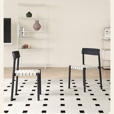 Elegant White & Black Linen Chair with Solid Wood Frame for Timeless Style hagst - 818MUTUKISPACE