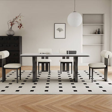 Modern Black & White Ash Wood Chair with Foam & Polyester Upholstery hagst - 819MUTUKISPACE