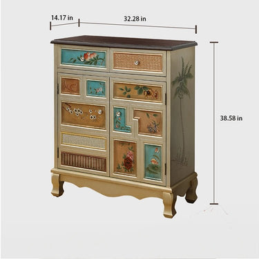 Vintage Oak Shoe Cabinet – Stylish Entryway Storage with Ample Space halmh - 5298MUTUKISPACE