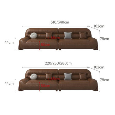 Stylish Sofa in Light Brown Faux Leather with Pine and Oak Wood Details – Comfort and Elegance Combined hatx - 1018MUTUKISPACE